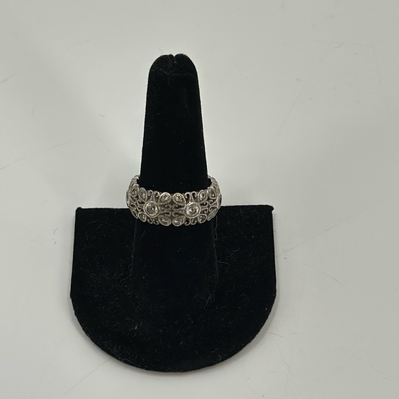 Vintage Tacori Epiphany Diamonique Sterling Silver Filigree Band/Ring 8.5 - Picture 1 of 5